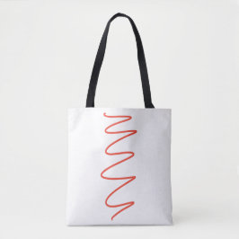Flux Swirl White Tote Bag - Röd Tygkasse