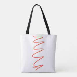 Flux Swirl White Tote Bag - Röd Tygkasse