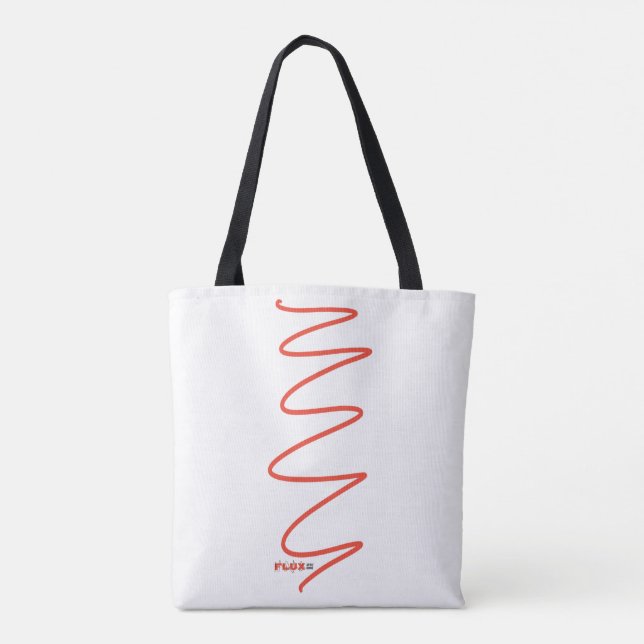 Flux Swirl White Tote Bag - Röd Tygkasse (Baksida)