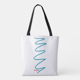 Flux Swirl White Tote Bag - Teal Tygkasse