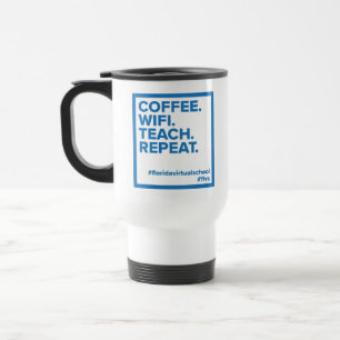 FLVS-kaffe. WiFi. Teach. Upprepa, vit. Resemugg