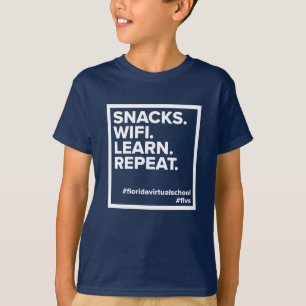 FLVS Snacks. WiFi. Lär dig. Upprepa. T-Shirt (flo