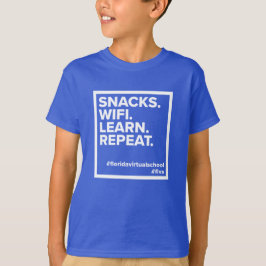 FLVS Snacks. WiFi. Lär dig. Upprepa. T-Shirt (Roya