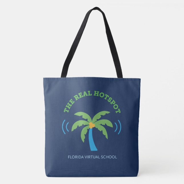 FLVS "The Real Hotspot" Marinblå Totebag Tygkasse (Framsida)