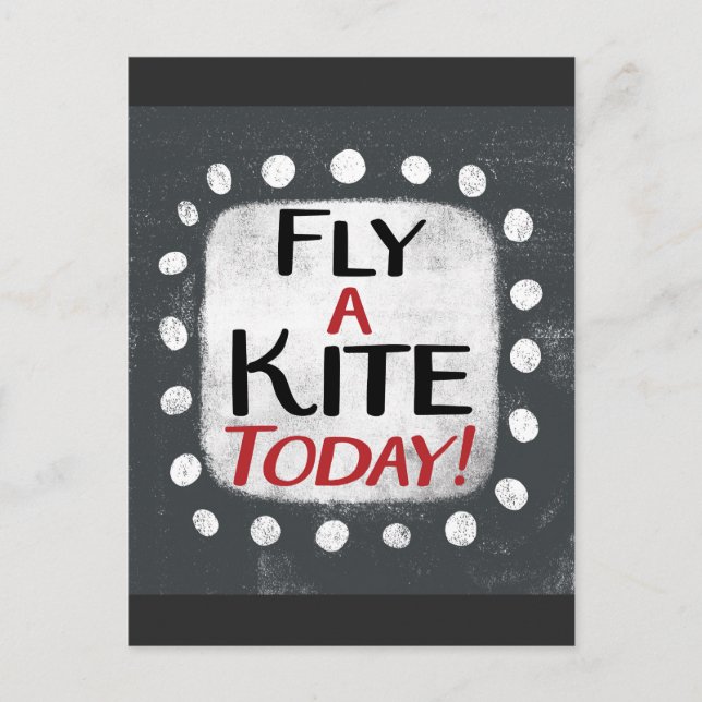 Fly A Kite Today-vykort Vykort (Framsida)