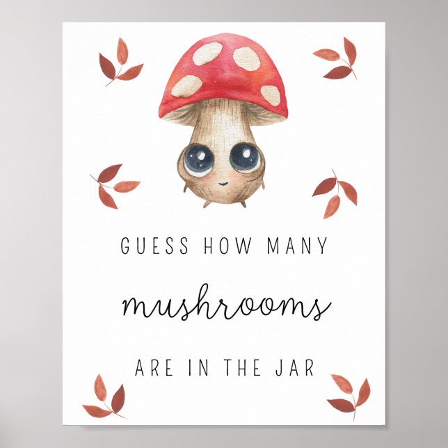 Fly agaric - Hur många svampar, babyduschspel Poster (Framsidan)