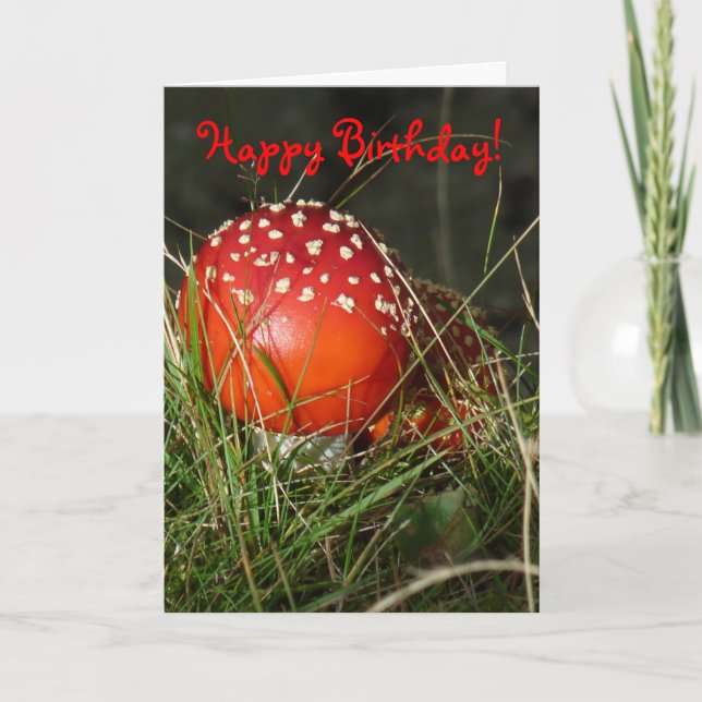 "Fly Agaric Mushroom" födelsedagskort Kort (Framsida)