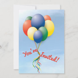 Fly Away Balloon Bundle Birthday Inbjudningar