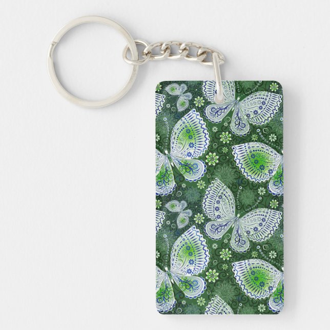 Fly Away Paisley Butterfly Print Grönt (Framsidan)