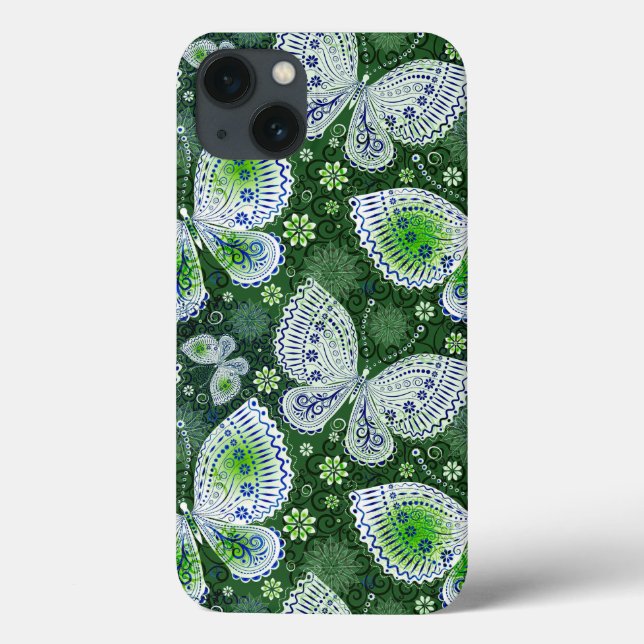 Fly Away Paisley Butterfly Print Grönt (Baksida)