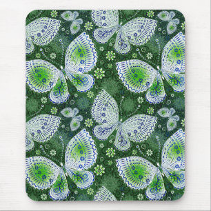 Fly Away Paisley Butterfly Print Grönt Musmatta