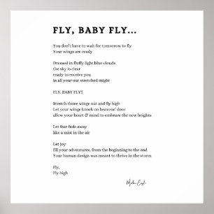 Fly baby poster inspirerande dikt