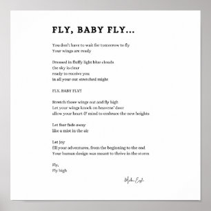Fly baby poster inspirerande dikt