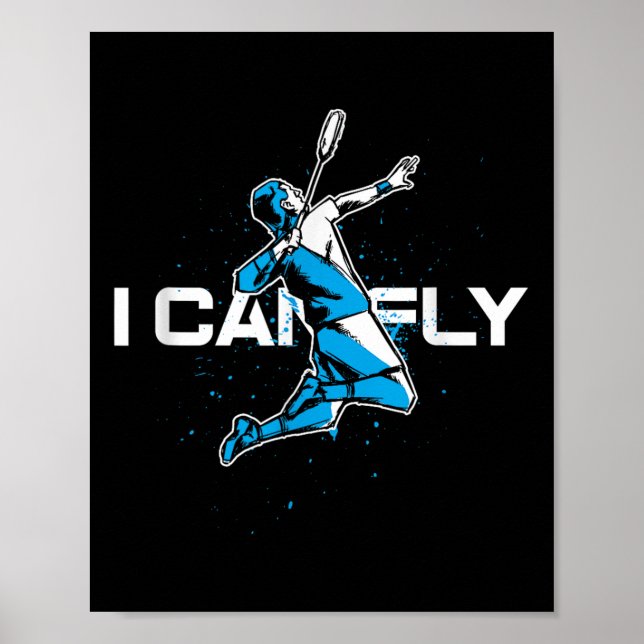 Fly Badminton Player Shuttle Trainer Racket Sports Poster (Framsidan)