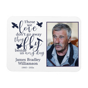 Fly bredvid oss Bird Memorial Funeral Keepsaké Magnet