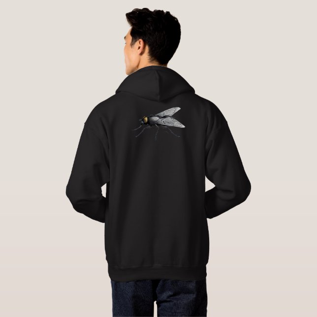 Fly Buddy män svart hoodie baksida (Hel baksida)
