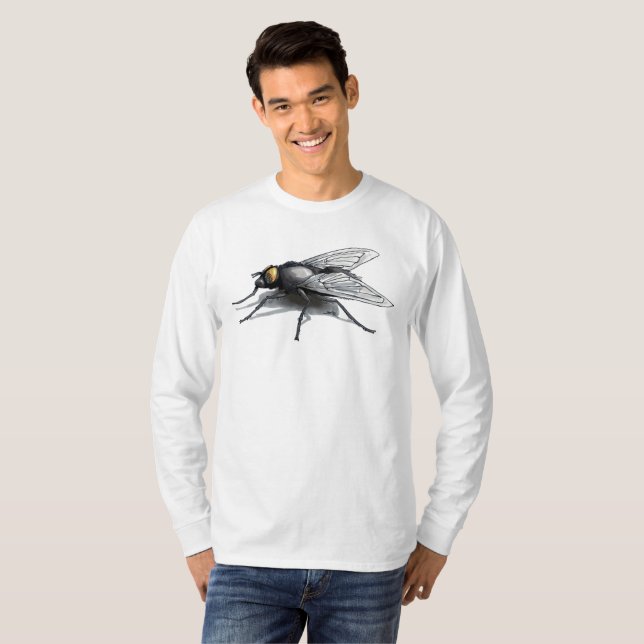 Fly Buddy manar vit långärmad t-shirt (Hel framsida)