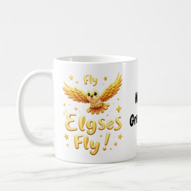 Fly Elgses Fly Inspirerande Örn Konst  Kaffemugg (Vänster)
