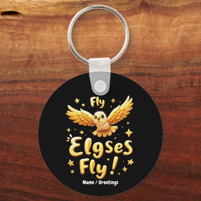 Fly Elgses Fly Inspirerande Örn Konst  Nyckelring (Framsida)