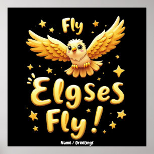 Fly Elgses Fly Inspirerande Örn Konst Poster