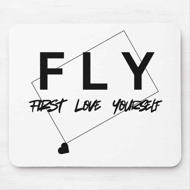 FLY - First Kärlek Yourown | Motiv musknapp Musmatta (Framsidan)