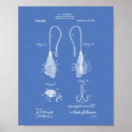 Fly Fish Krok 1909 Patent Art Blueprint Poster