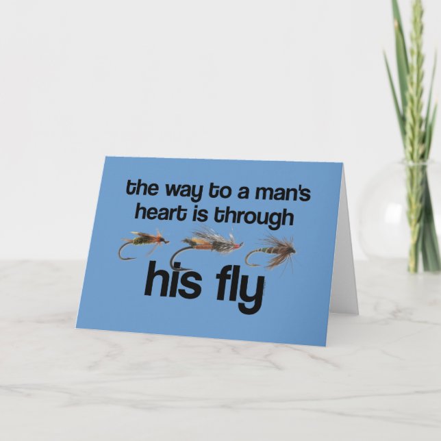Fly Fish Man's Heart Card Kort (Framsida)