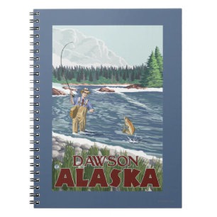 Fly Fisherman - Dawson, Alaska Anteckningsbok Med Spiral