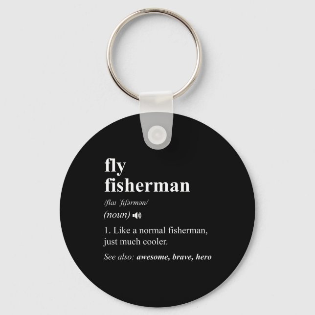 Fly Fisherman Definition Funny Fly Fishing  Nyckelring (Framsida)