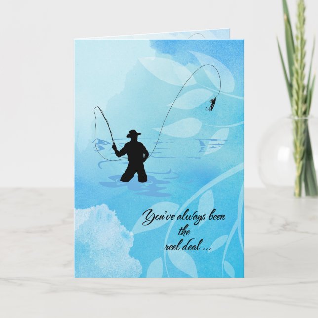 "Fly Fisherman" Grattis på födelsedagen Kort (Framsida)