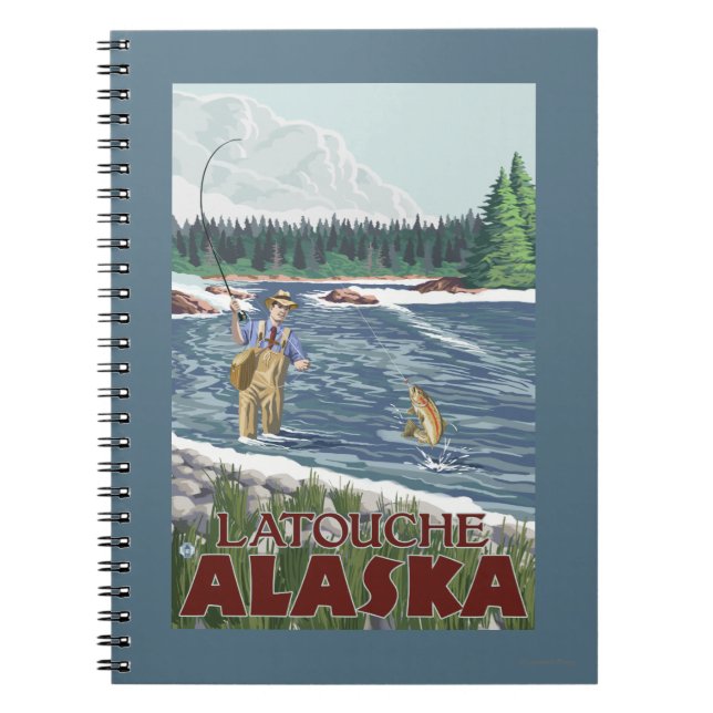Fly Fisherman - Latouche, Alaska Anteckningsbok (Framsidan)