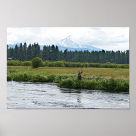 Fly Fisherman on the Metolius River, Oregon Poster