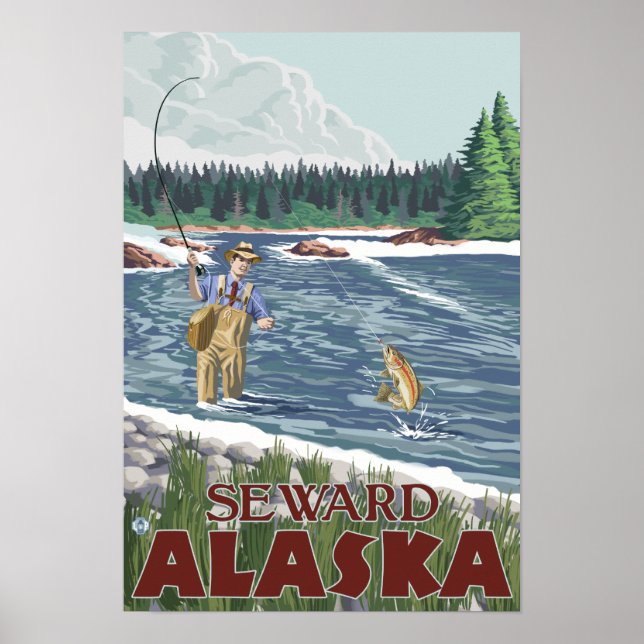 Fly Fisherman - Seward, Alaska Poster (Framsidan)