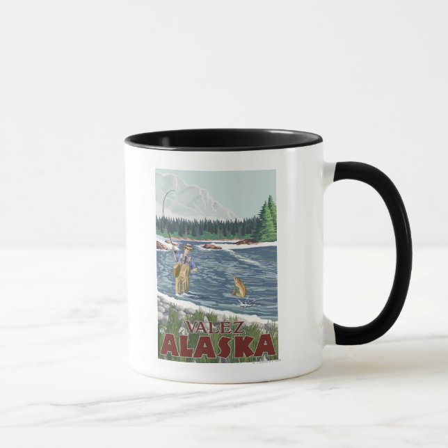 Fly Fisherman - Valdez, Alaska Mugg (Höger)