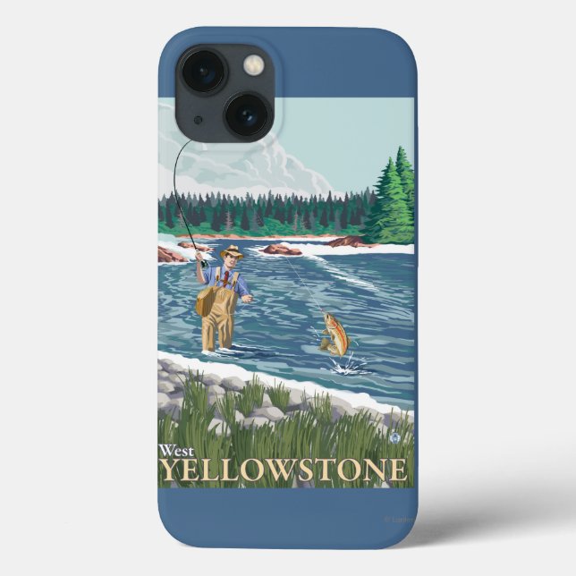 Fly Fisherman - Väster Yellowstone, Montana (Baksida)