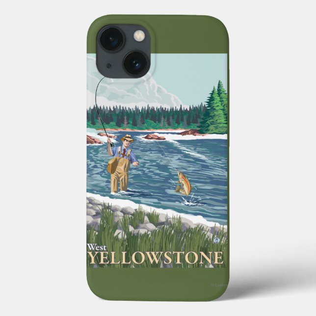 Fly Fisherman - Väster Yellowstone, Montana (Baksida)