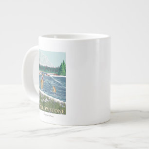 Fly Fisherman - Väster Yellowstone, Montana Jumbo Mugg