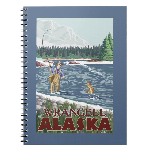 Fly Fisherman - Wrangell, Alaska Anteckningsbok (Framsidan)
