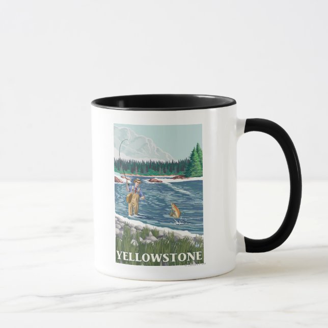 Fly Fisherman - Yellowstone National Park Mugg (Höger)