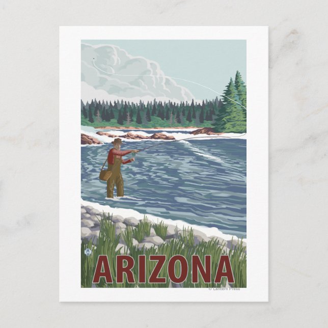 Fly FishermanArizona Vykort (Framsida)