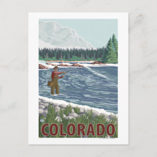 Fly FishermanColorado Vykort