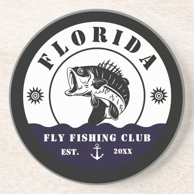 Fly Fishing Club trip Fisherman camping Leather Pa Underlägg (Framsidan)