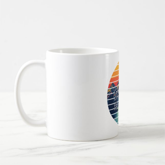Fly Fishing Drift Boat River Therapy Retro Gift Kaffemugg (Vänster)