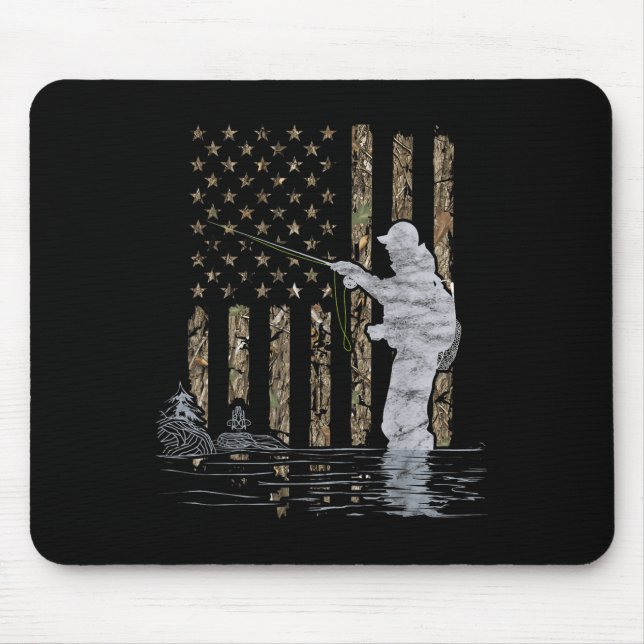 Fly Fishing Fisherman American Flag Camouflage Fly Musmatta (Framsidan)