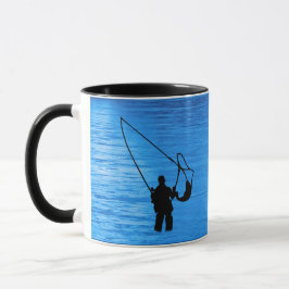 Fly Fishing - fisherman in stream Personalize Mugg