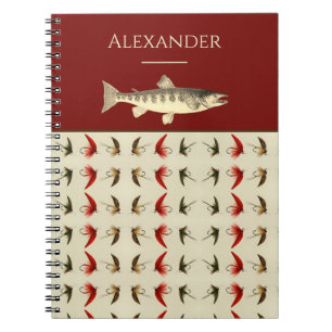 Fly Fishing Flies Rustic Salmon Anteckningsbok