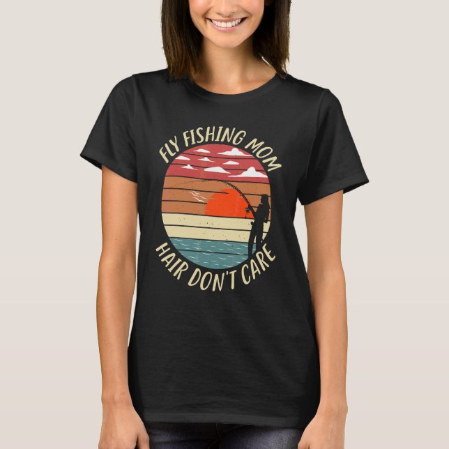 Fly Fishing Mamma  Fiskemamma 4 T Shirt (Framsida)