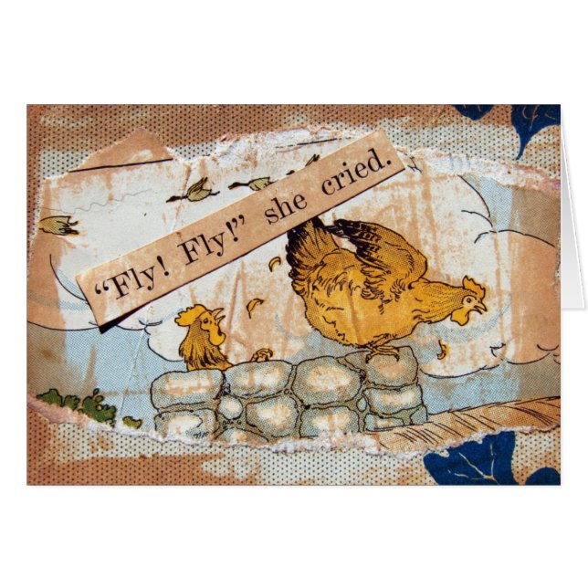 "Fly! Fly!" gråtit hon. Hälsningskort (Framsidan Horizontal)