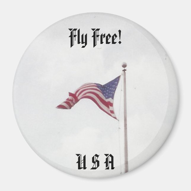 Fly Free USA flagga - magnet (Framsidan)