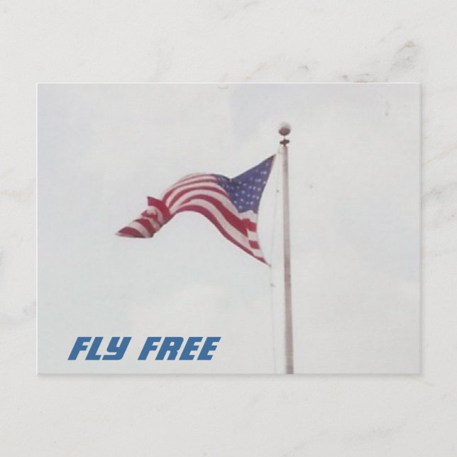 Fly Free USA flagga - vykort (Framsida)